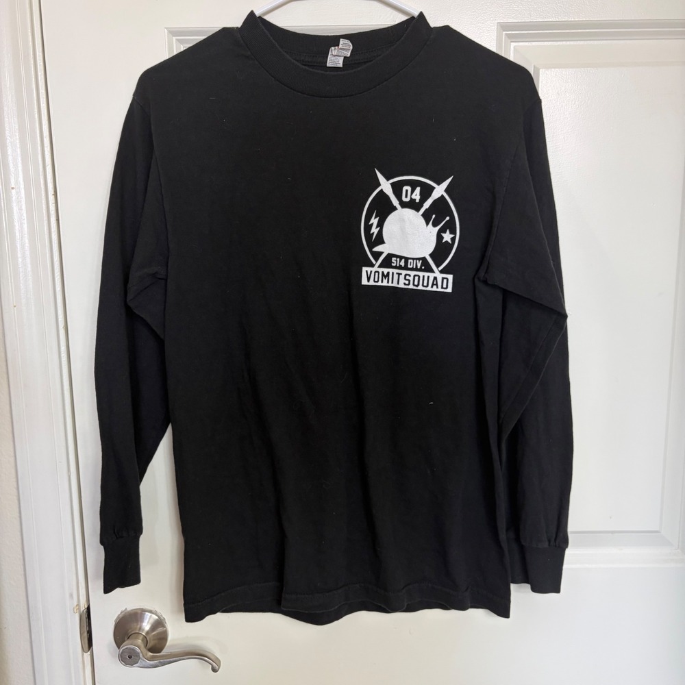 Vomitsquad 514 Div Snail Long Sleeve Shirt Black Graphic Tee F*ck Salt Mens S